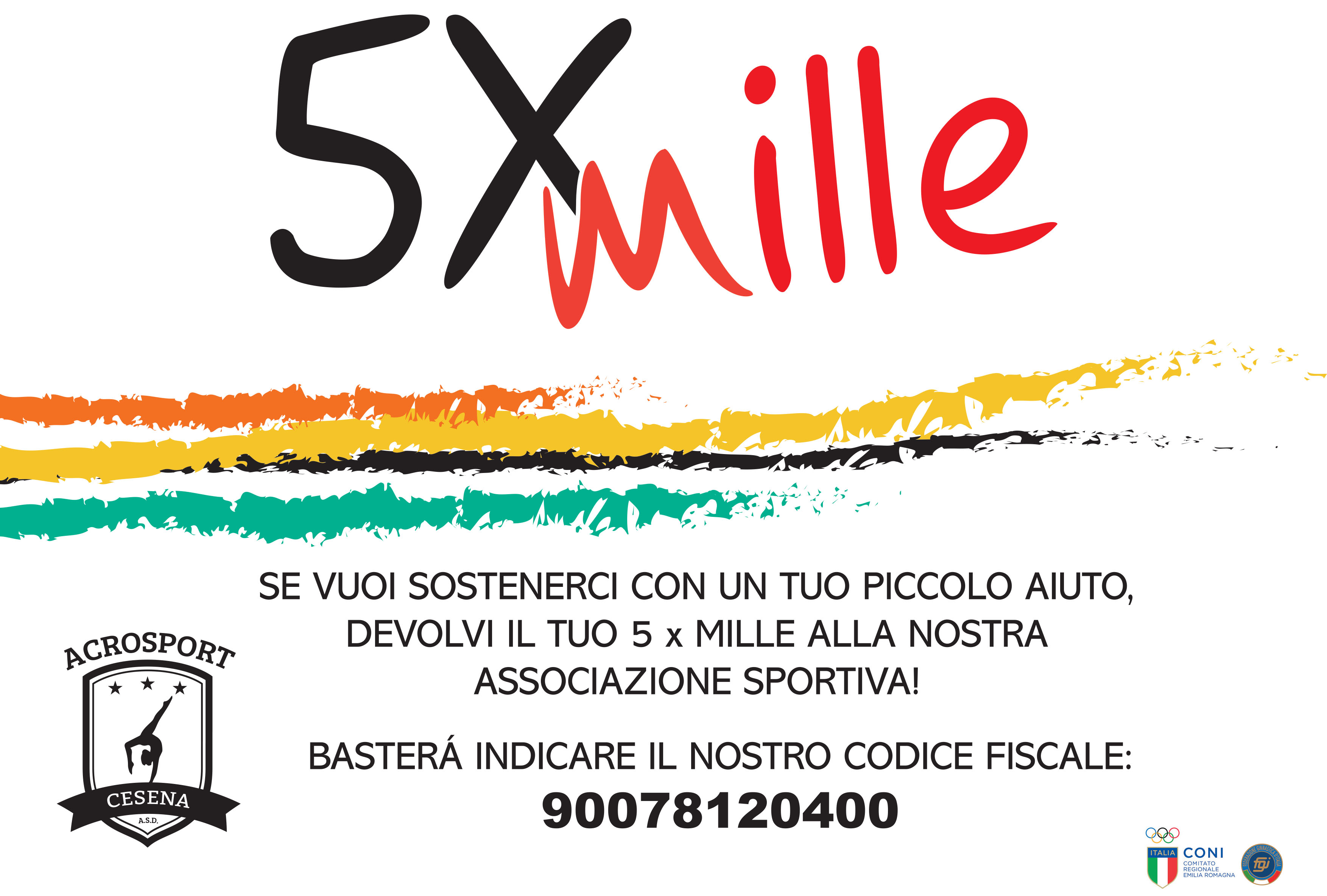 Locandina Ufficiale 5x1000 ASD Acrosport Cesena - Codice Fiscale 90078120400